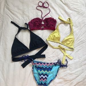 3 bikini tops & 1 bikini bottom
